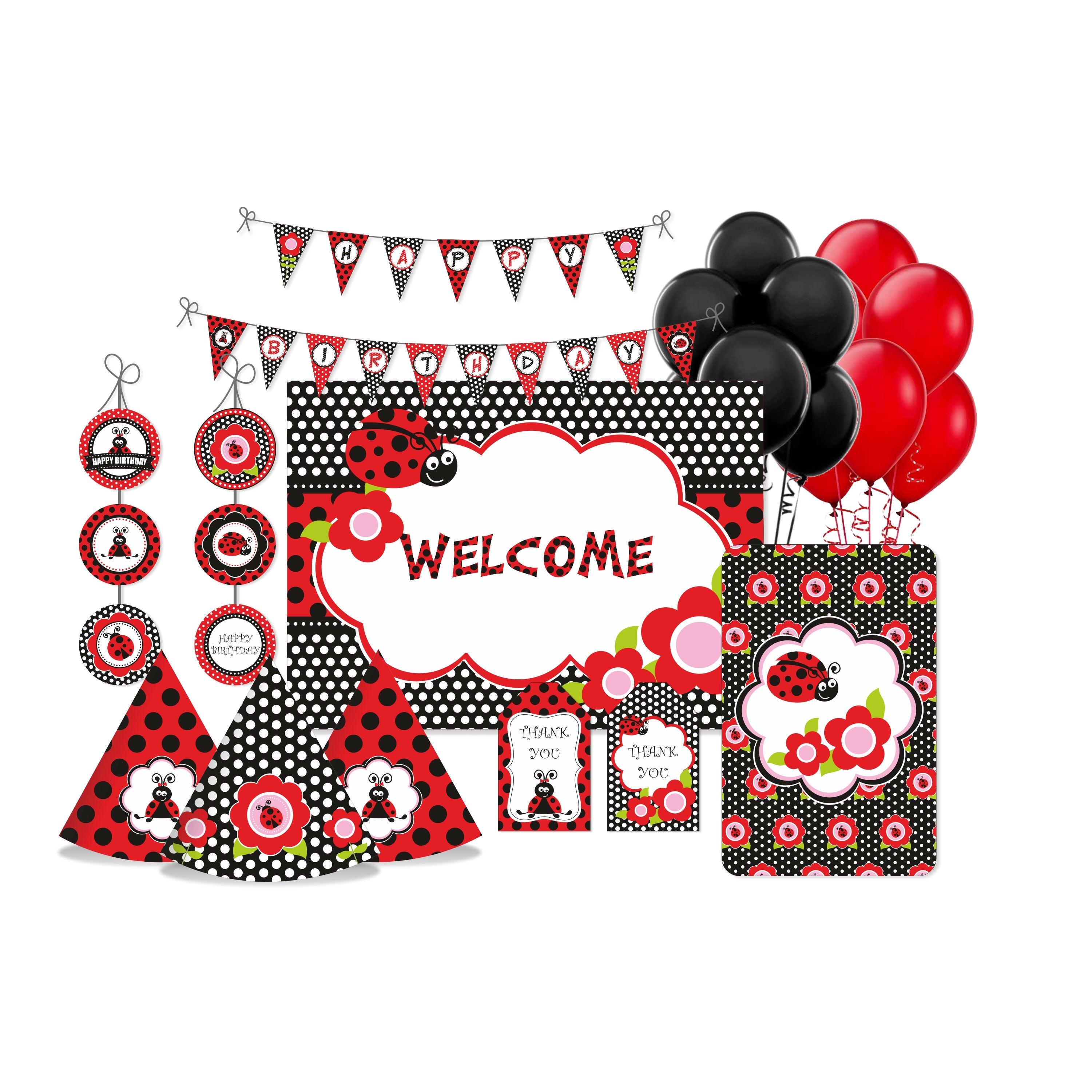 Lady Bug Party Decorations Kit - 80 Pieces Combo Pack BIRTHDAYS Pretty UR Party
