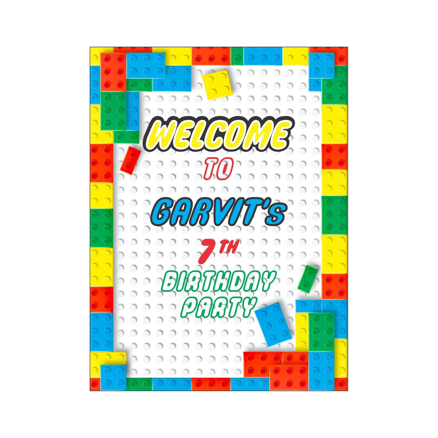 Lego Welcome Board THEME PARTIES Pretty UR Party
