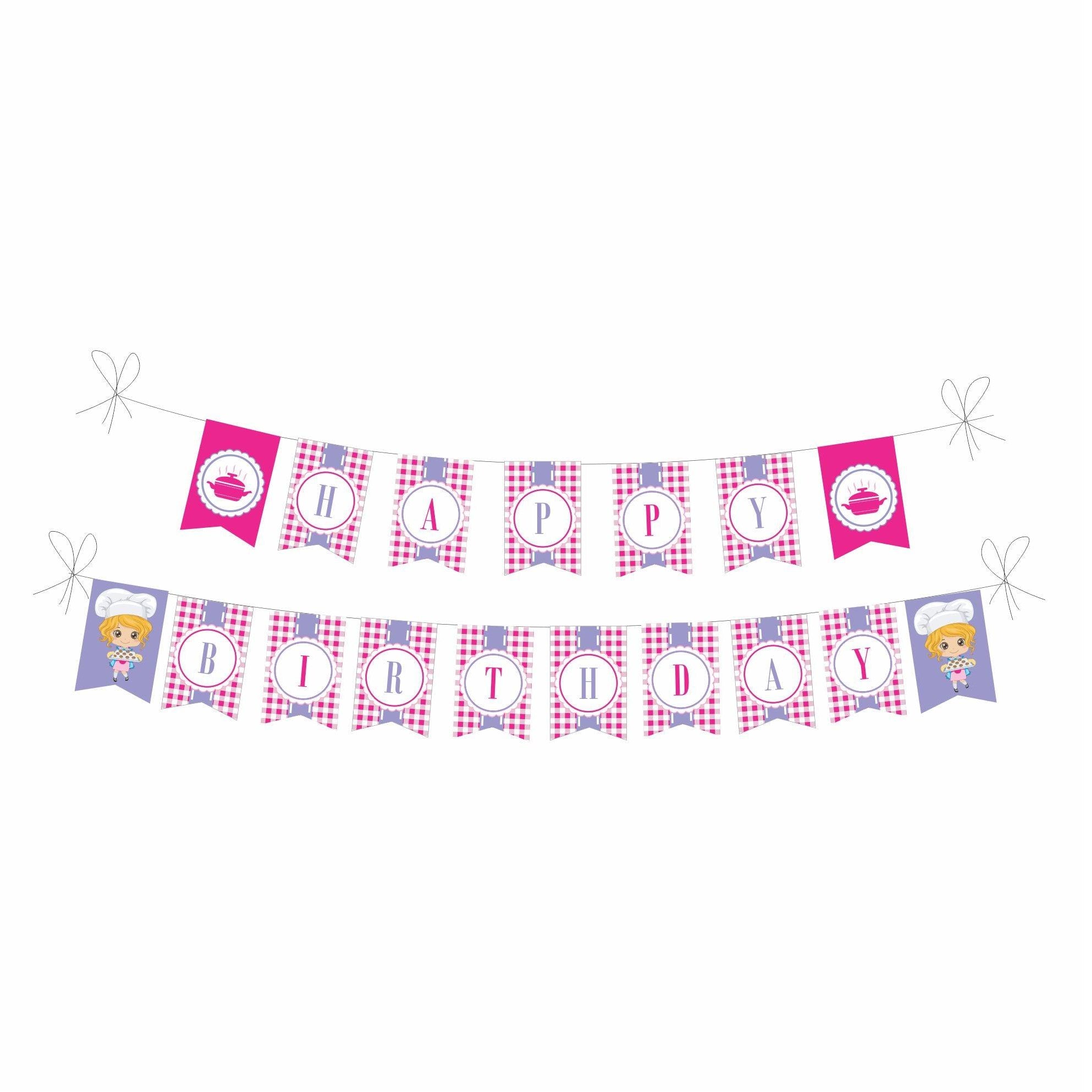 Little Baker Theme Bunting BIRTHDAYS Pretty UR Party