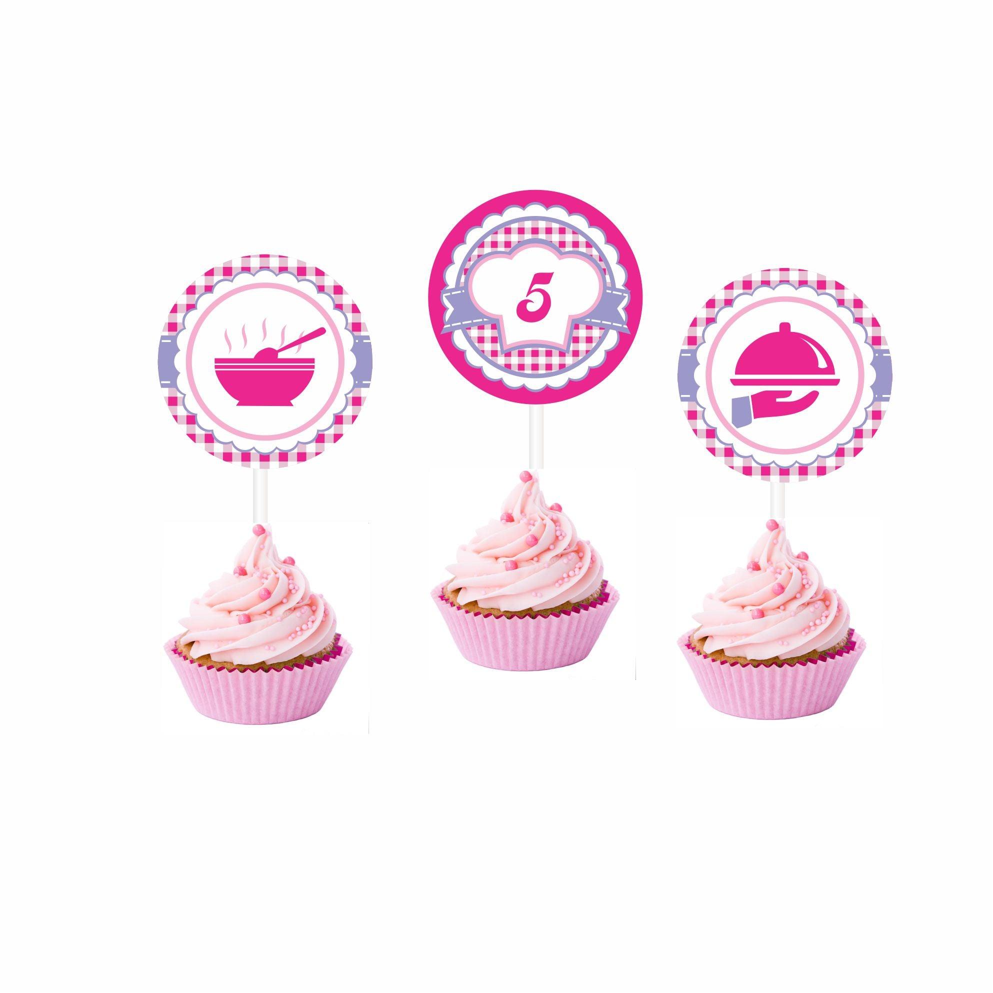 Little Baker Theme Cupcake / Food Toppers THEME PARTIES Pretty UR Party