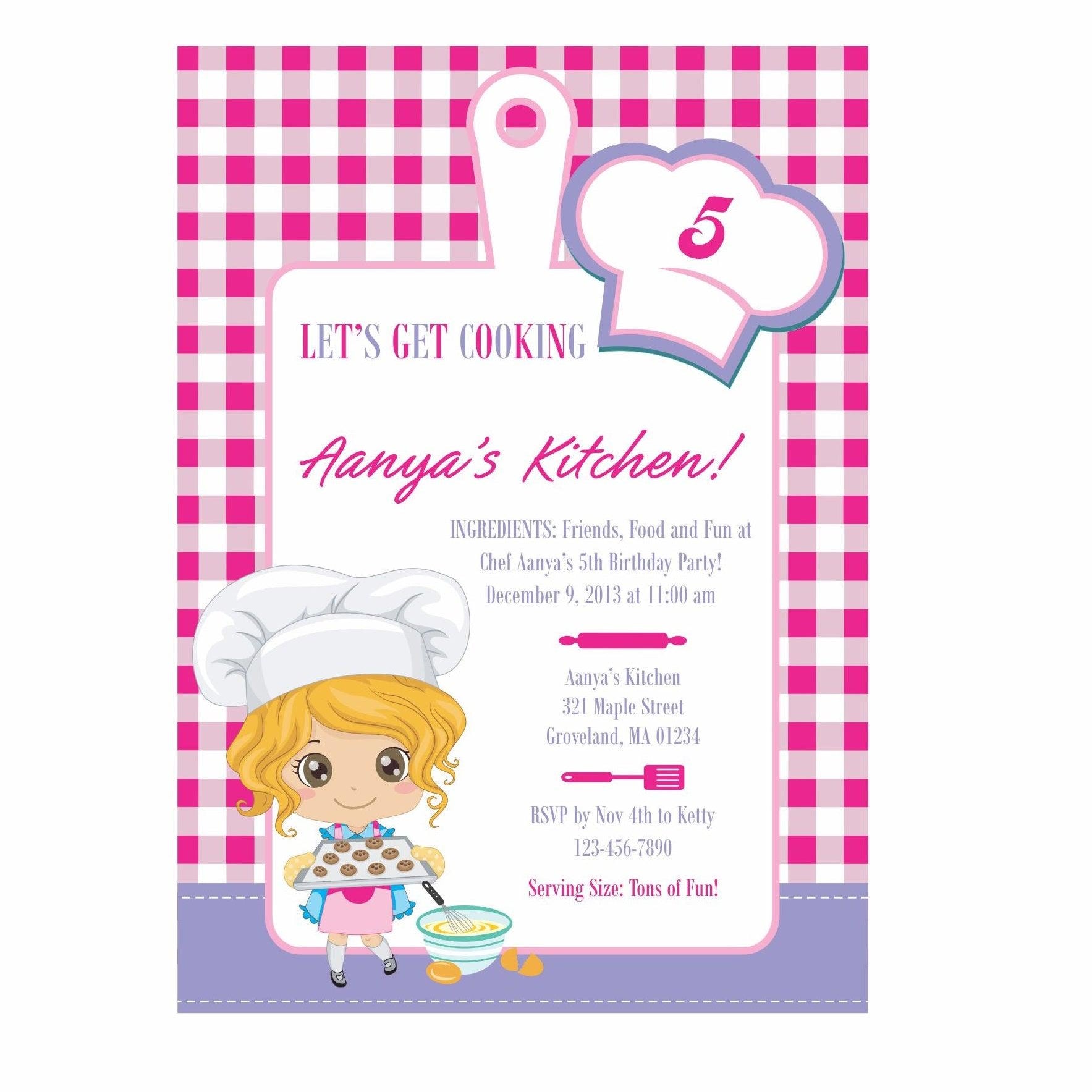 Little Baker Theme Invitations ALL PARTY SUPPLIES Pretty UR Party