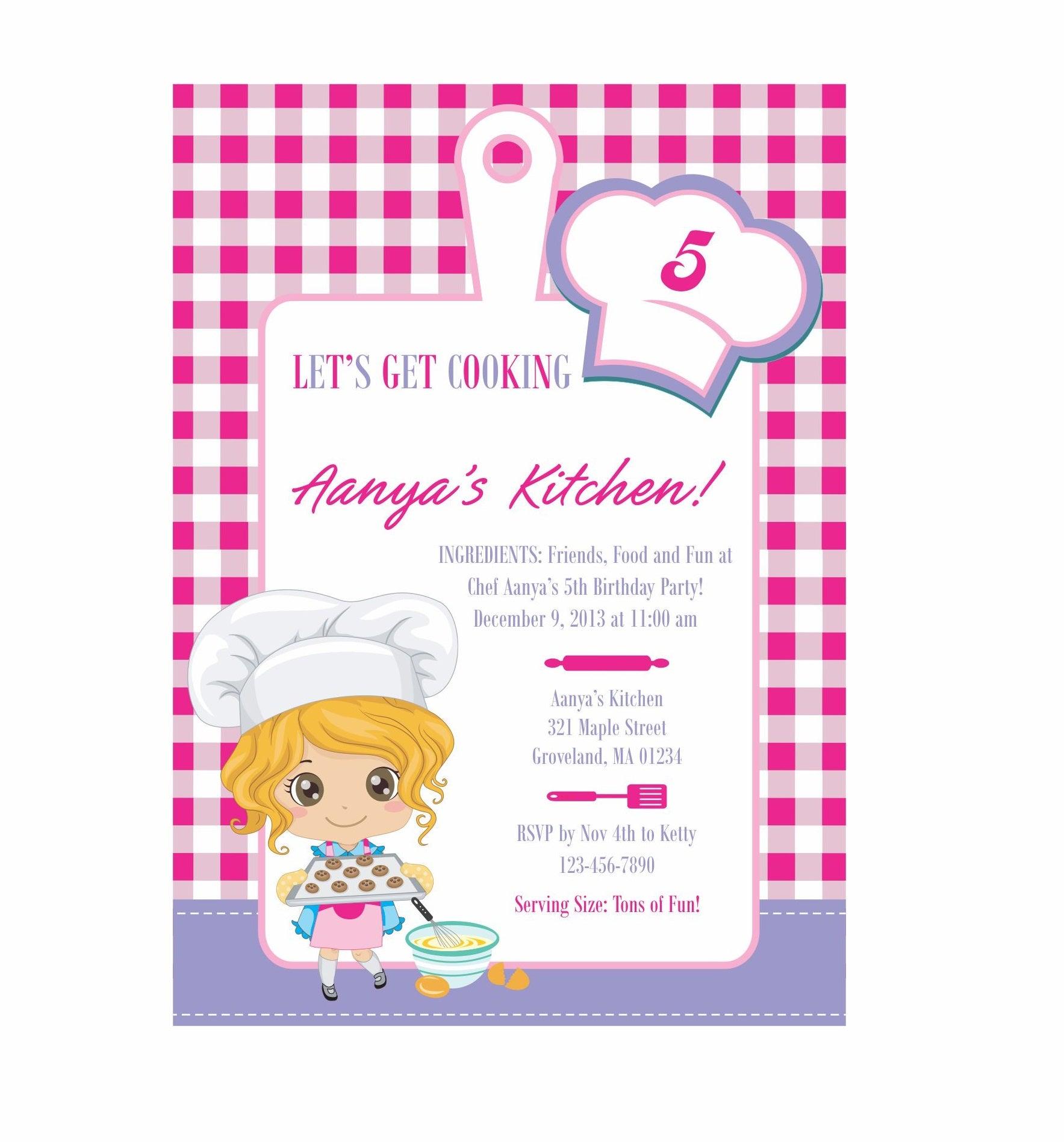 Little Baker Theme Invitations ALL PARTY SUPPLIES Pretty UR Party