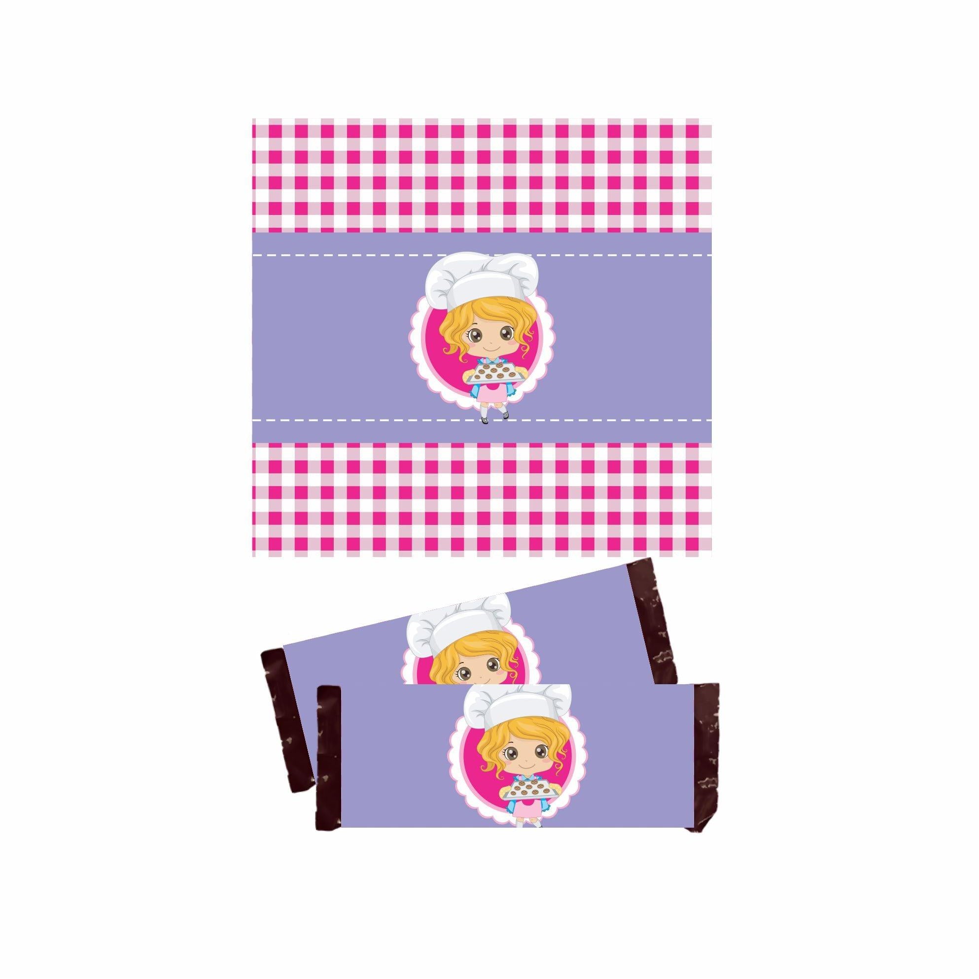 Little Baker Theme Chocolate Wrappers THEME PARTIES Pretty UR Party