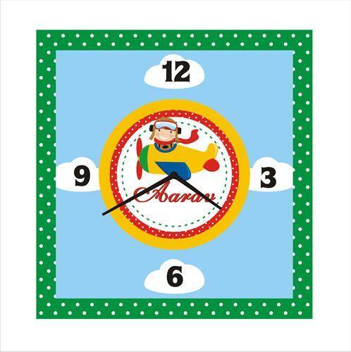 Personalised Little Aviator  Clock THEME PARTIES Pretty UR Party