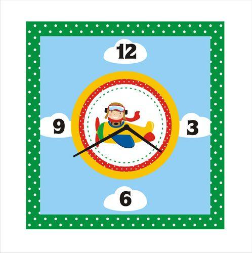Personalised Little Aviator  Clock THEME PARTIES Pretty UR Party