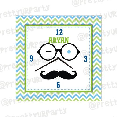 Personalised Little Man Clock THEME PARTIES Pretty UR Party