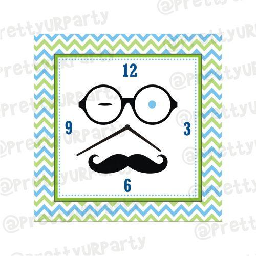 Personalised Little Man Clock THEME PARTIES Pretty UR Party