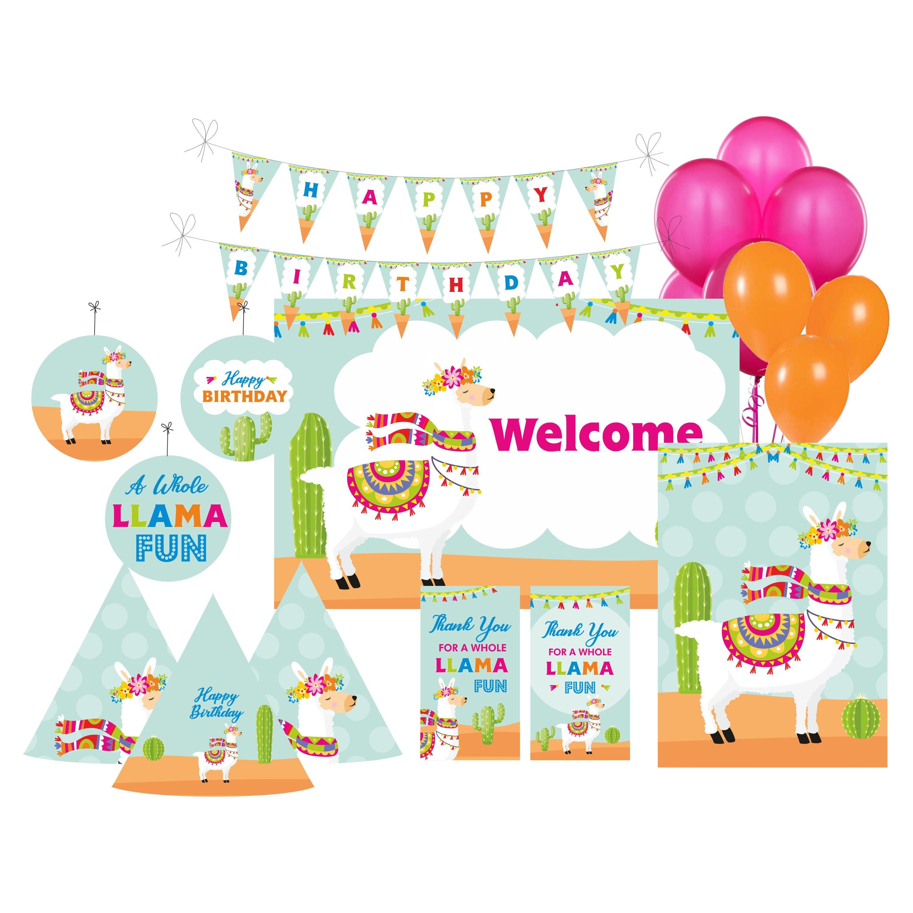 Llama theme Party Decorations Kit - 80 Pieces Combo Pack PACKAGES Pretty UR Party