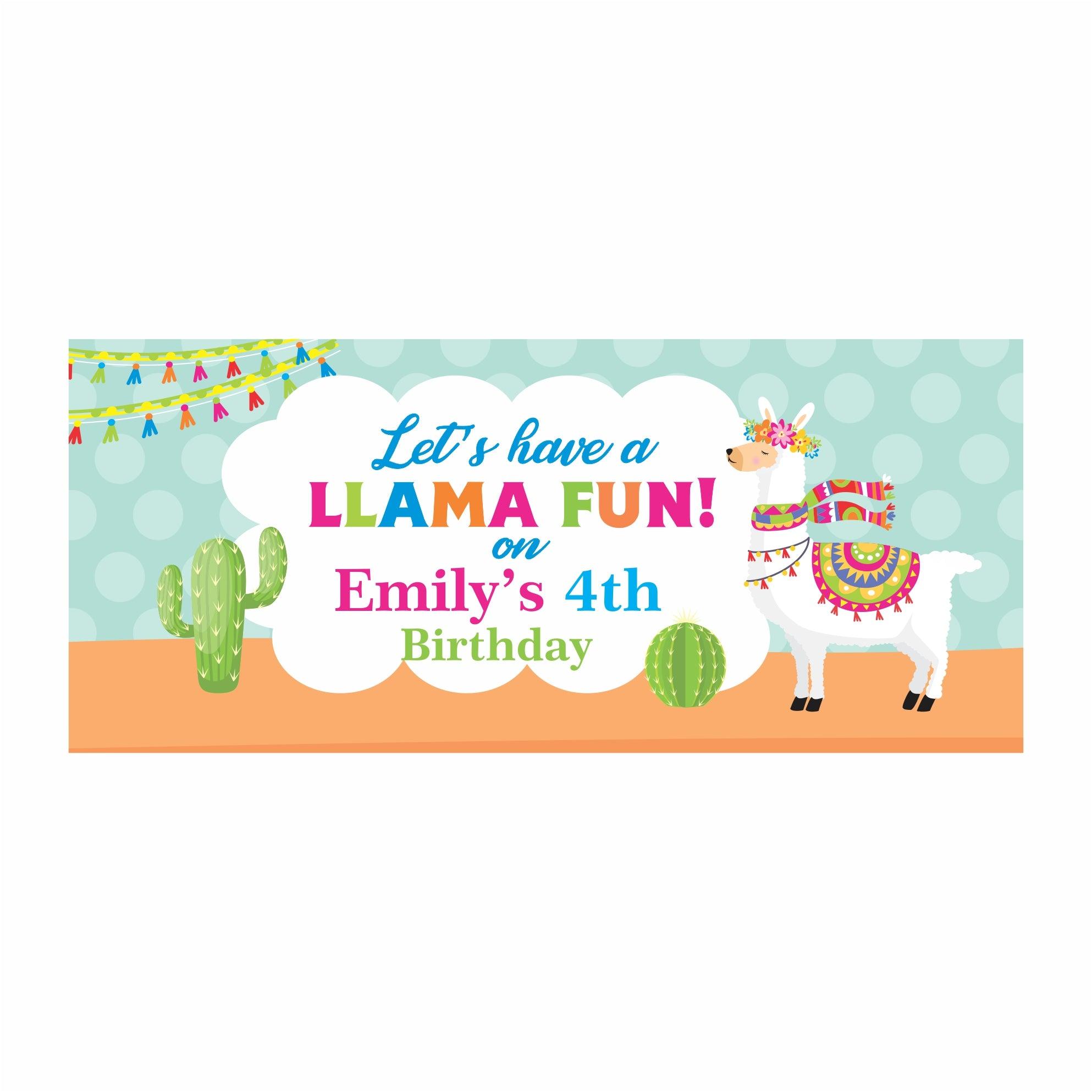 Personalized Llama Theme Banner 30in ALL PARTY SUPPLIES Pretty UR Party