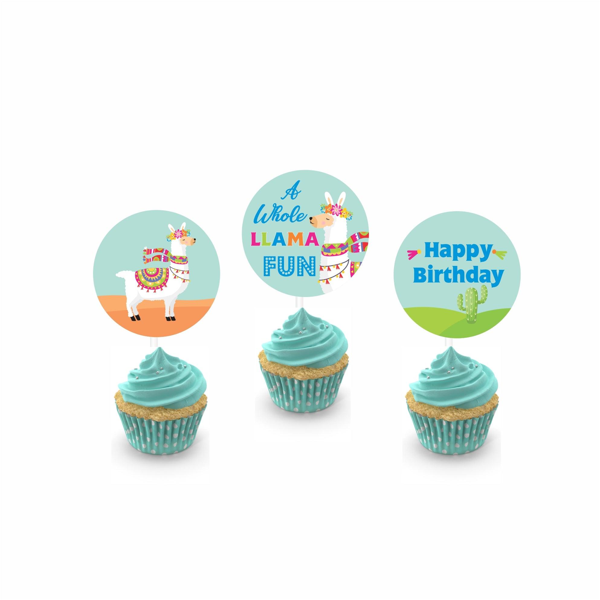 Llama Theme Cupcake / Food Toppers THEME PARTIES Pretty UR Party