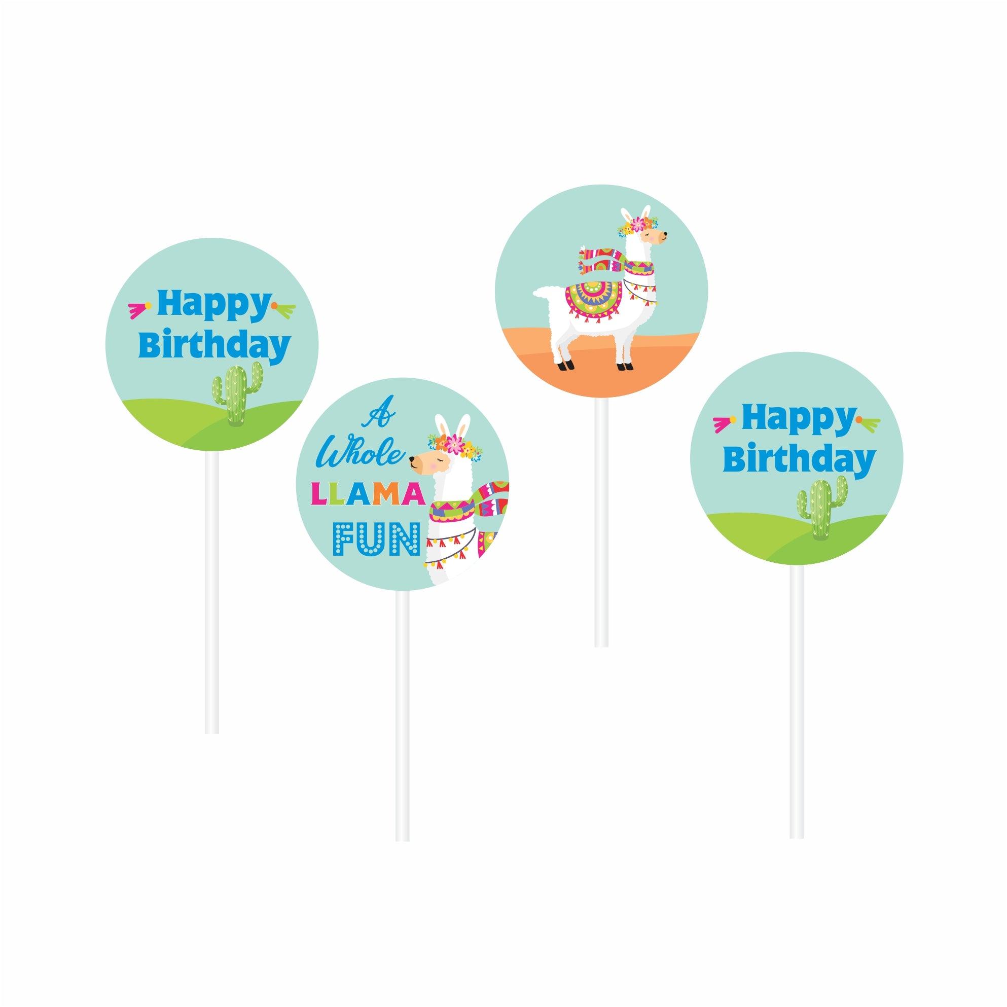 Llama Theme Cupcake / Food Toppers THEME PARTIES Pretty UR Party