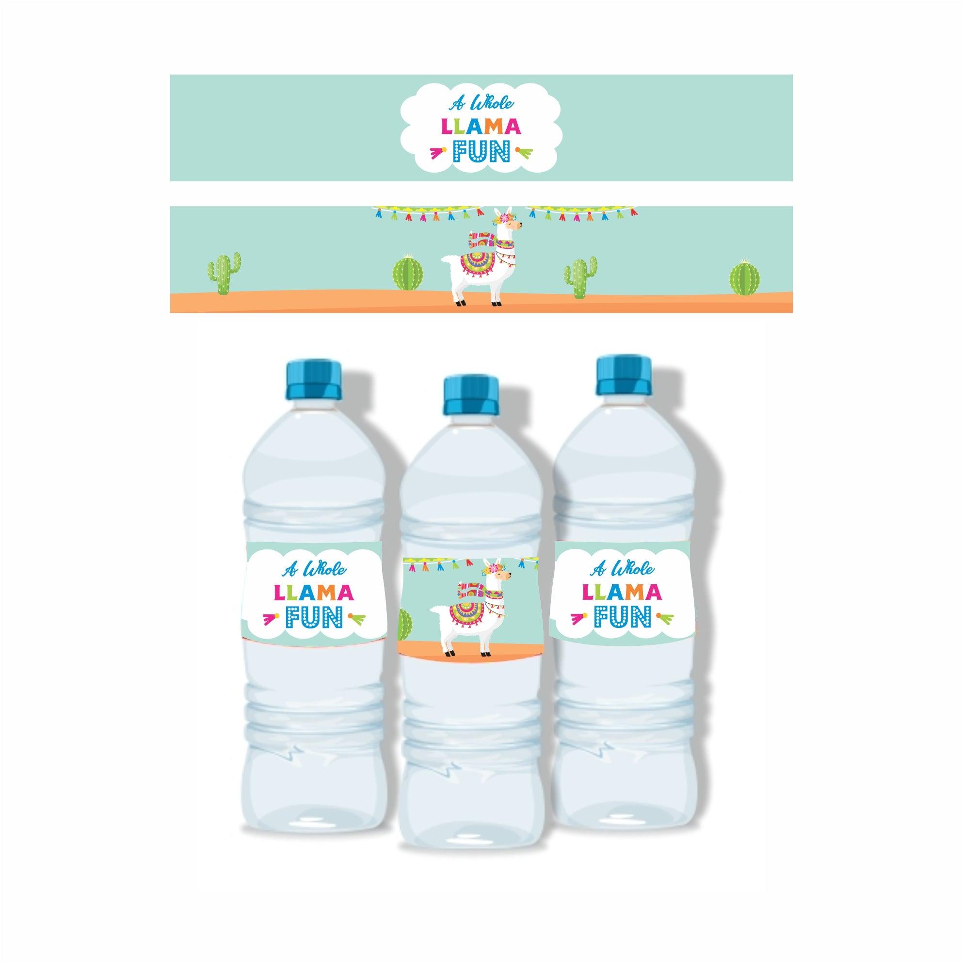 Llama Theme Water Bottle Labels THEME PARTIES Pretty UR Party