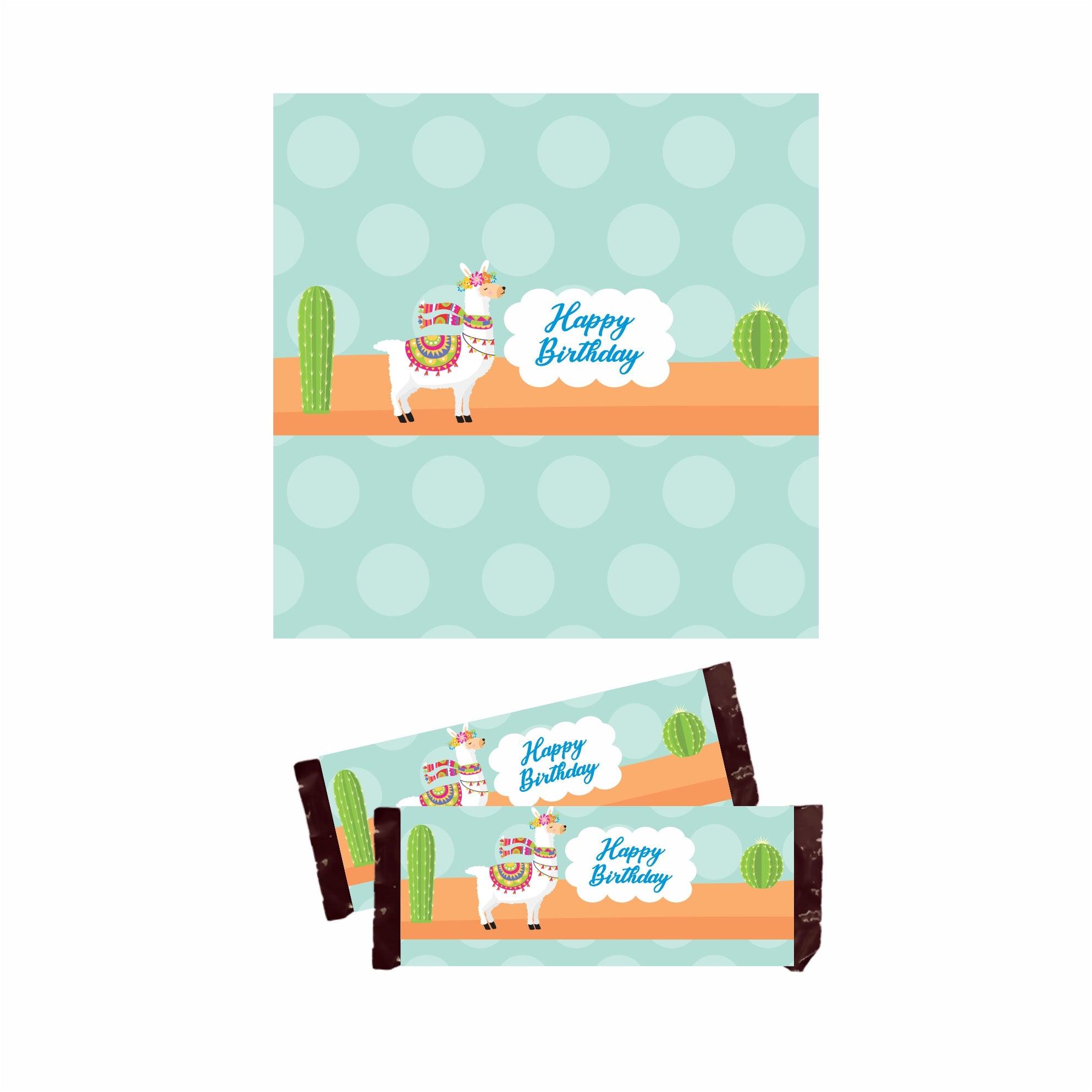 Llama Theme Chocolate Wrappers THEME PARTIES Pretty UR Party