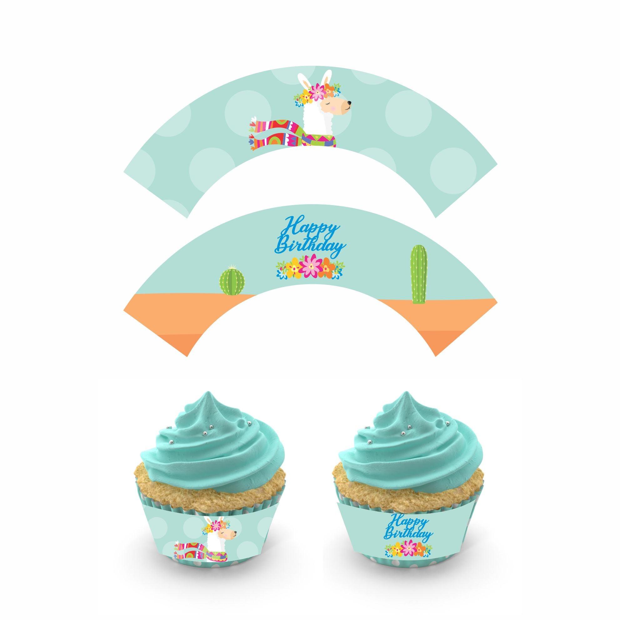 Llama Theme Cupcake Wrappers THEME PARTIES Pretty UR Party