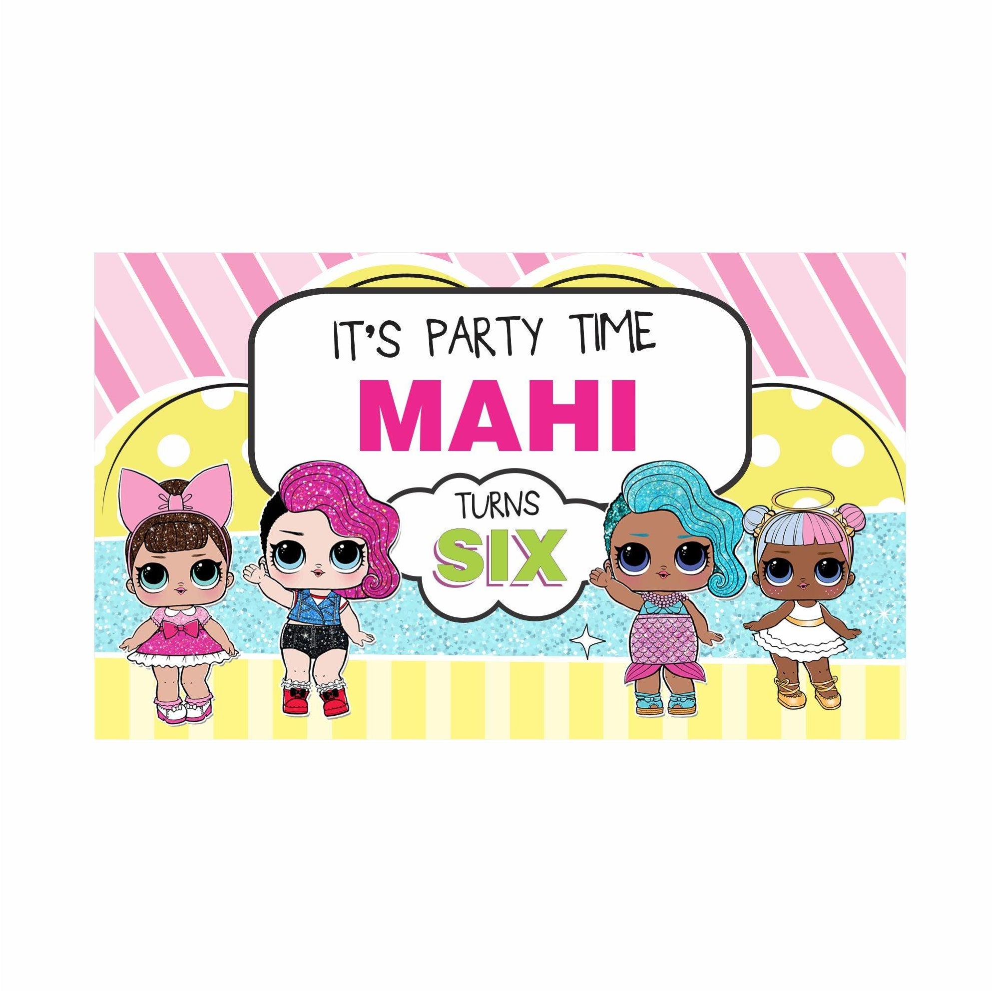 LOL Surprise Theme Backdrop PERSONALISED Pretty UR Party