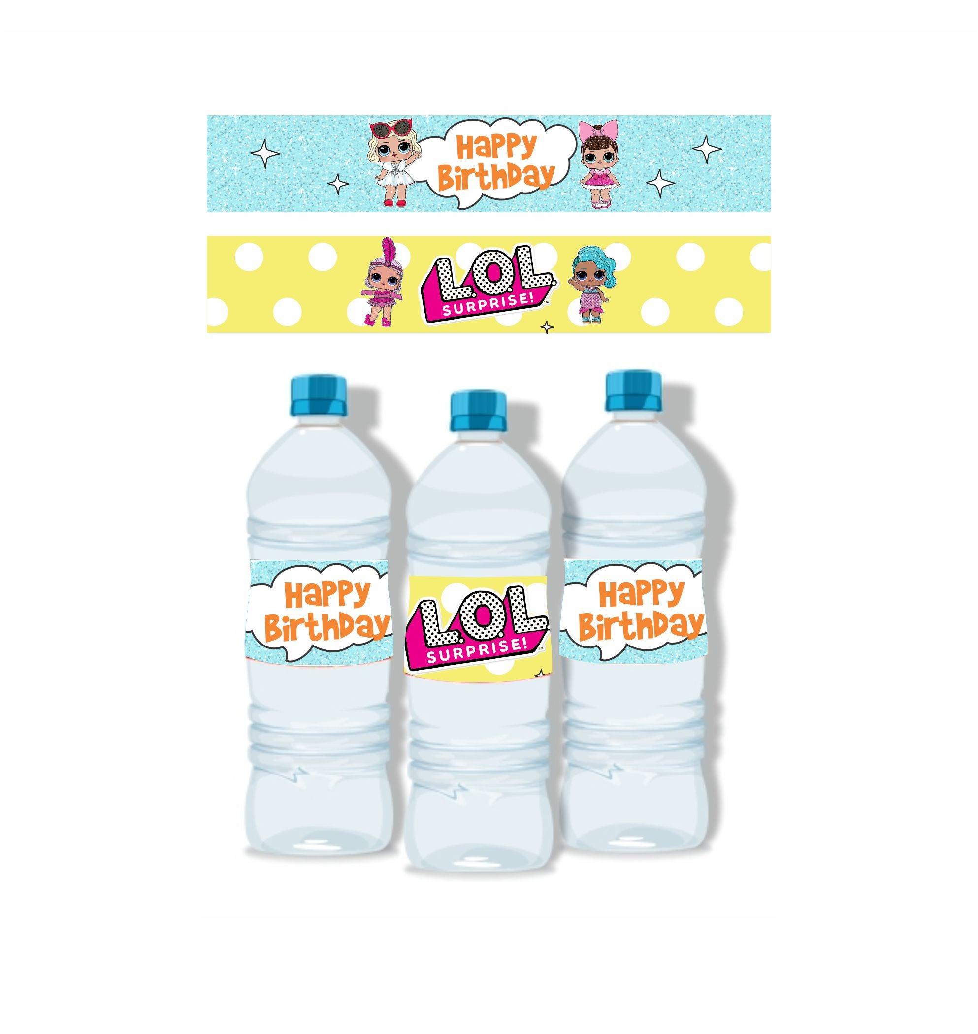 LOL Surprise Theme Water Bottle Labels THEME PARTIES Pretty UR Party