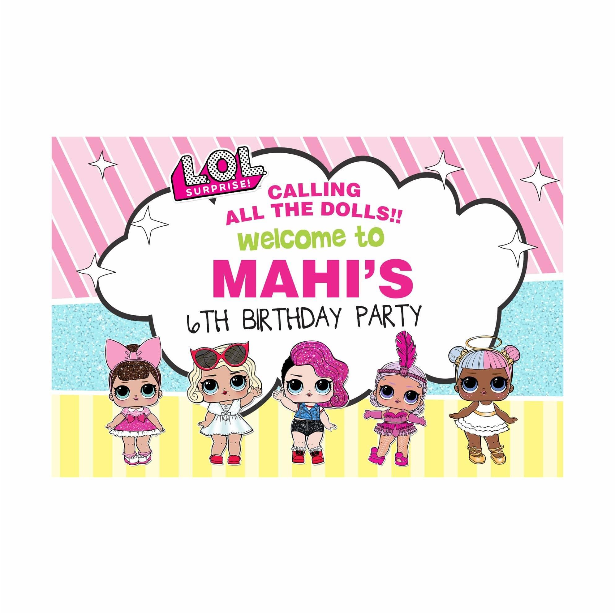 LOL Surprise Theme Entrance Banner / Door Sign THEME PARTIES Pretty UR Party