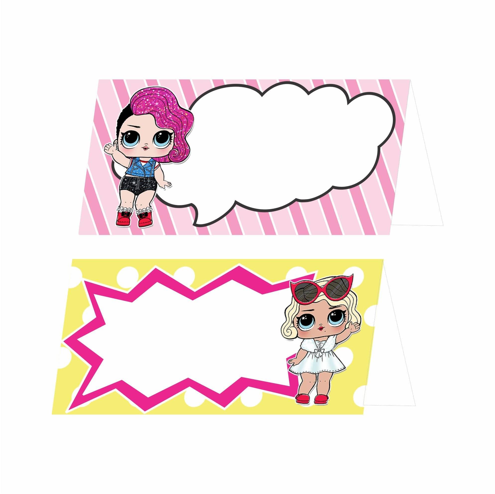 LOL Surprise Theme Food Labels / Buffet Table Cards THEME PARTIES Pretty UR Party