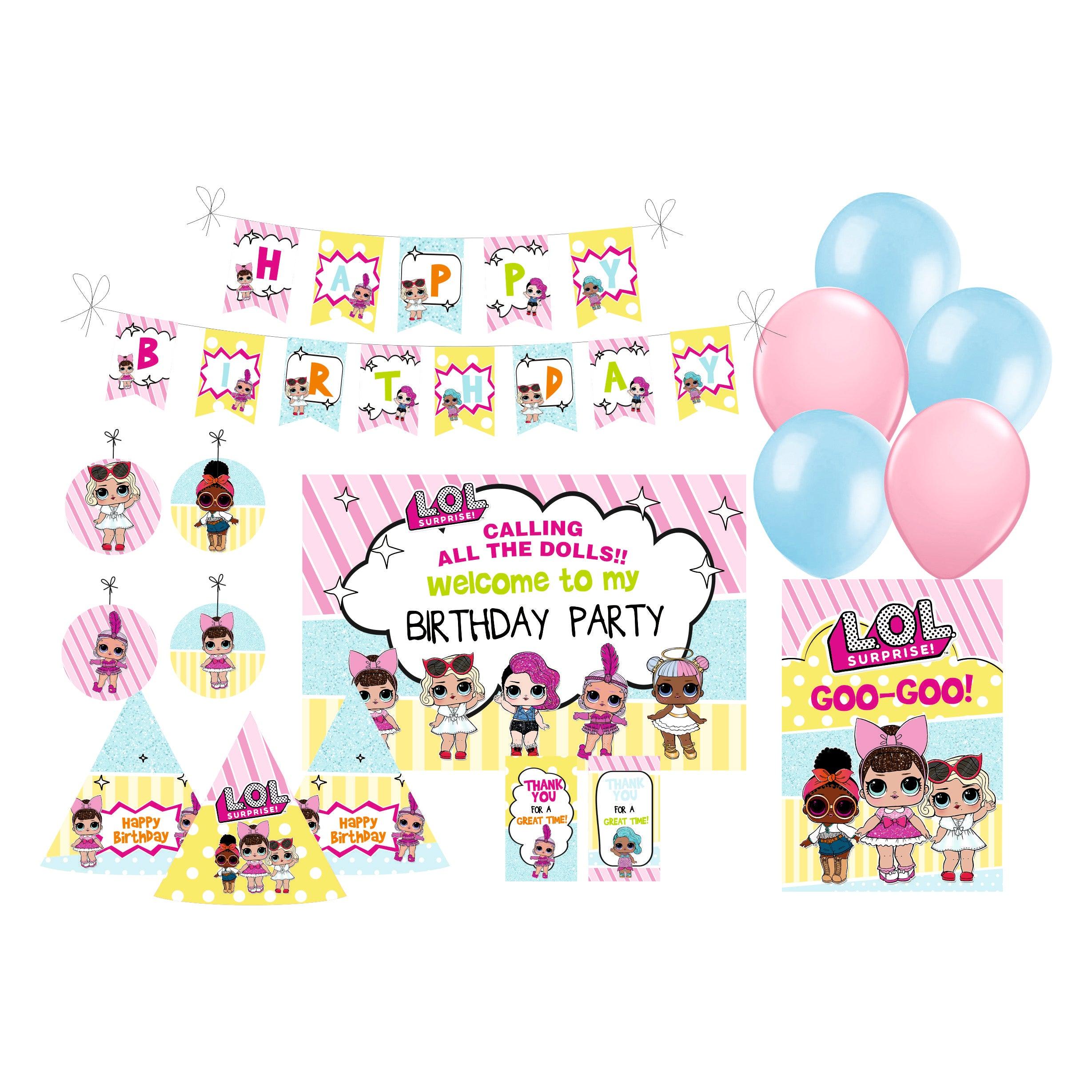 LOL Surprise Party Decorations Kit - 80 pieces combo pack BIRTHDAYS Pretty UR Party