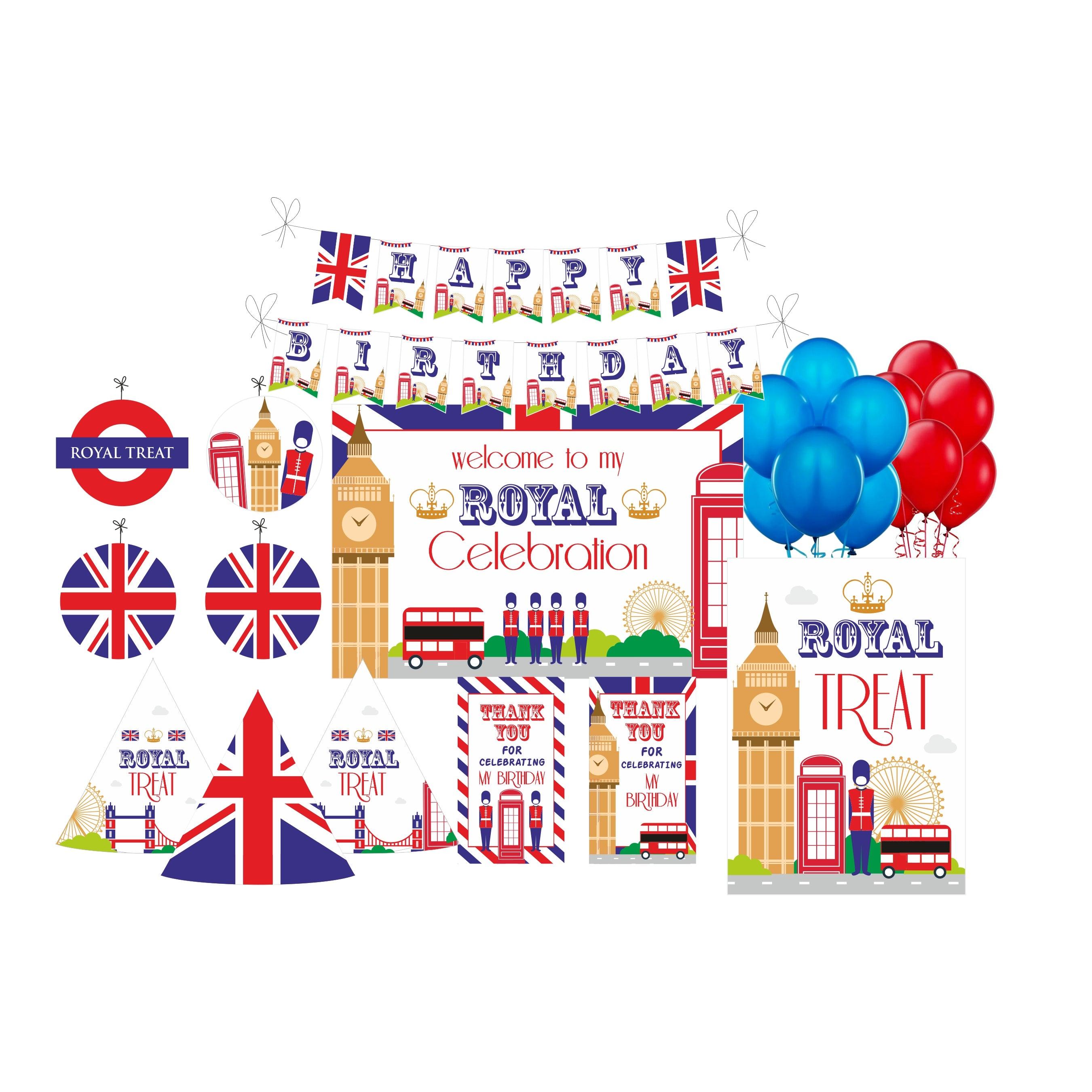 London Party Decorations Kit - 80 Pieces Combo Pack BIRTHDAYS Pretty UR Party