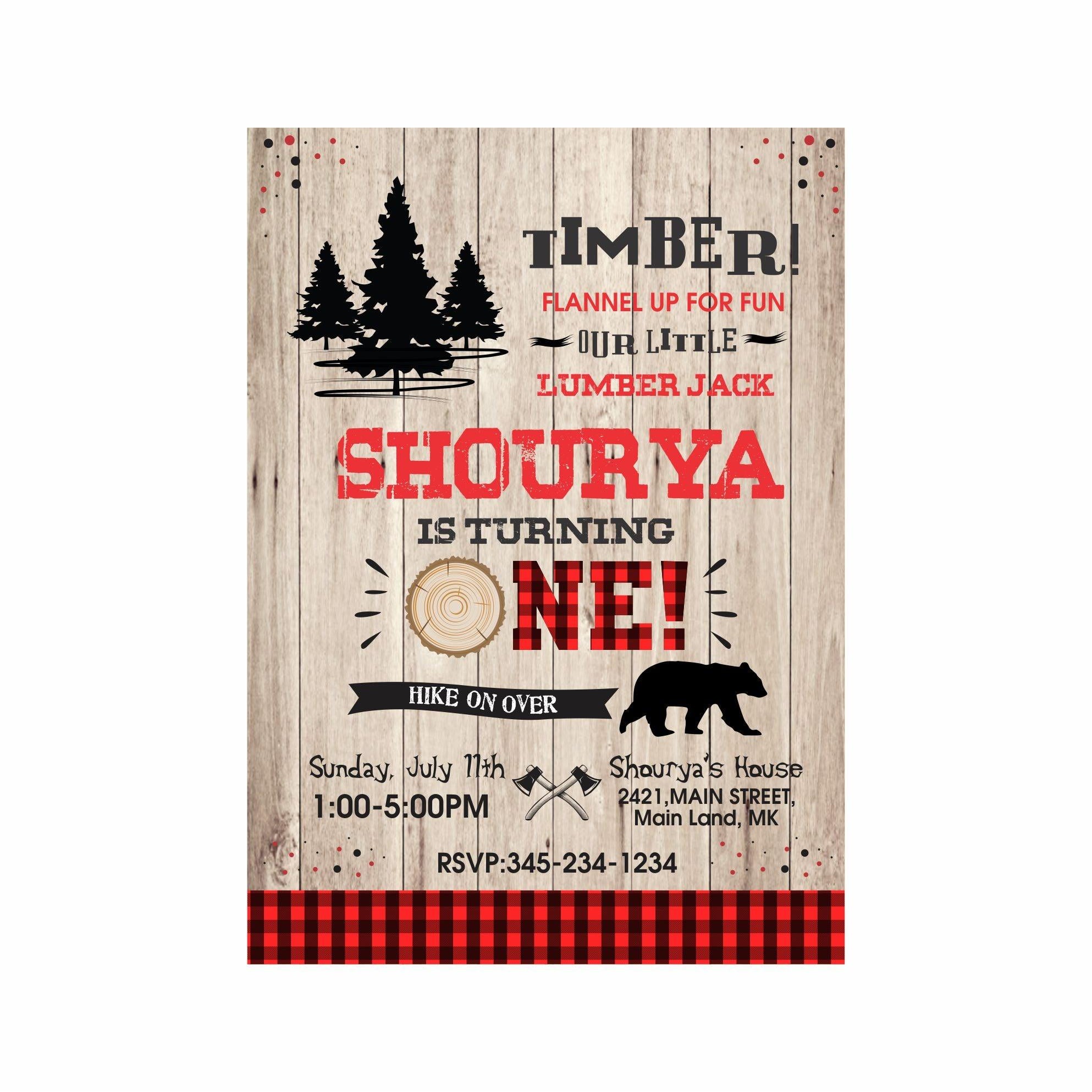 Lumberjack Theme E-Invitations ALL PARTY SUPPLIES Pretty UR Party