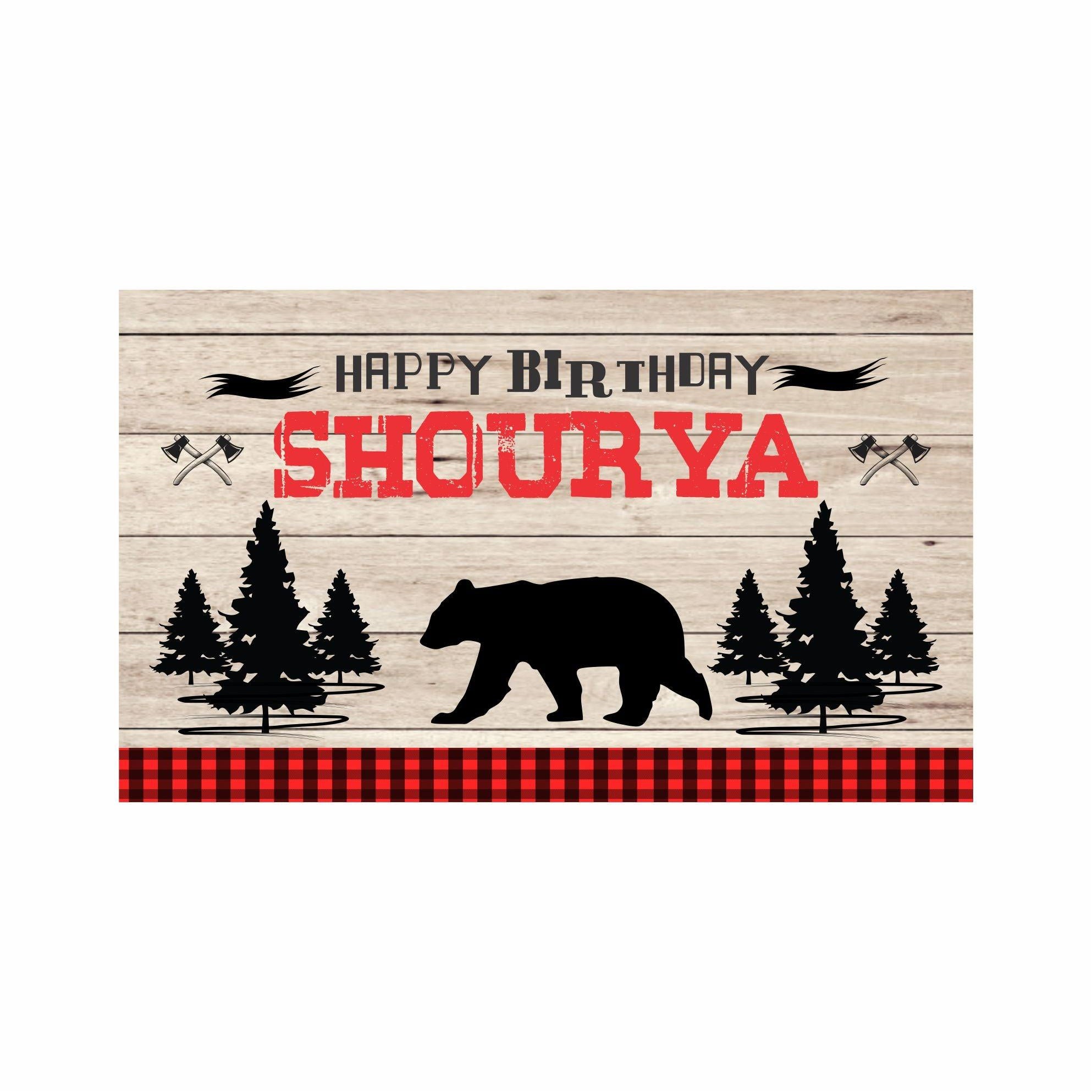 Lumberjack Theme Backdrop PERSONALISED Pretty UR Party