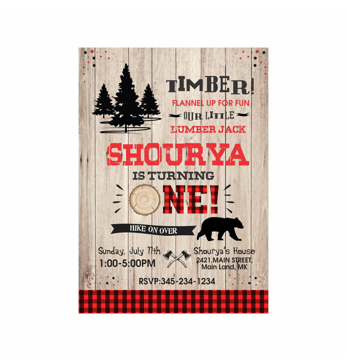 Lumberjack Theme Invitations | Lumberjack Invites – PRETTY UR PARTY