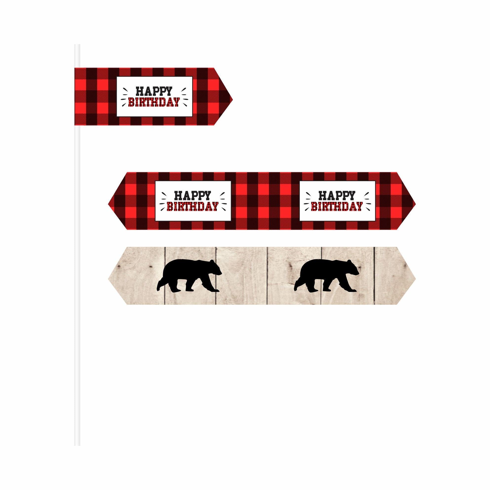 Lumberjack Theme Drink Straws THEME PARTIES Pretty UR Party