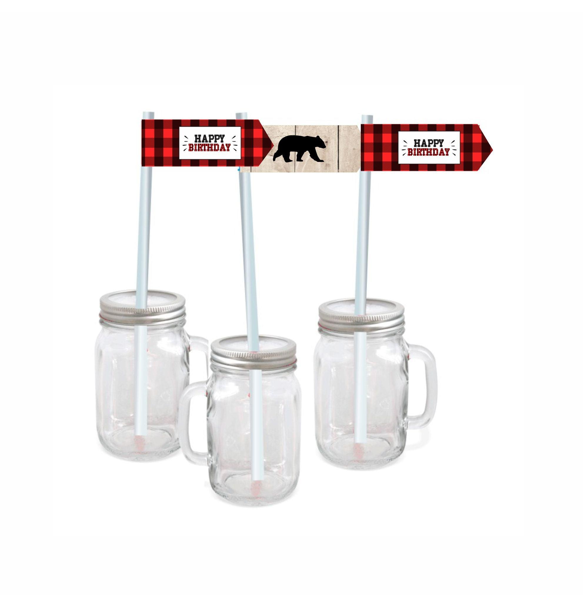 Lumberjack Theme Drink Straws THEME PARTIES Pretty UR Party