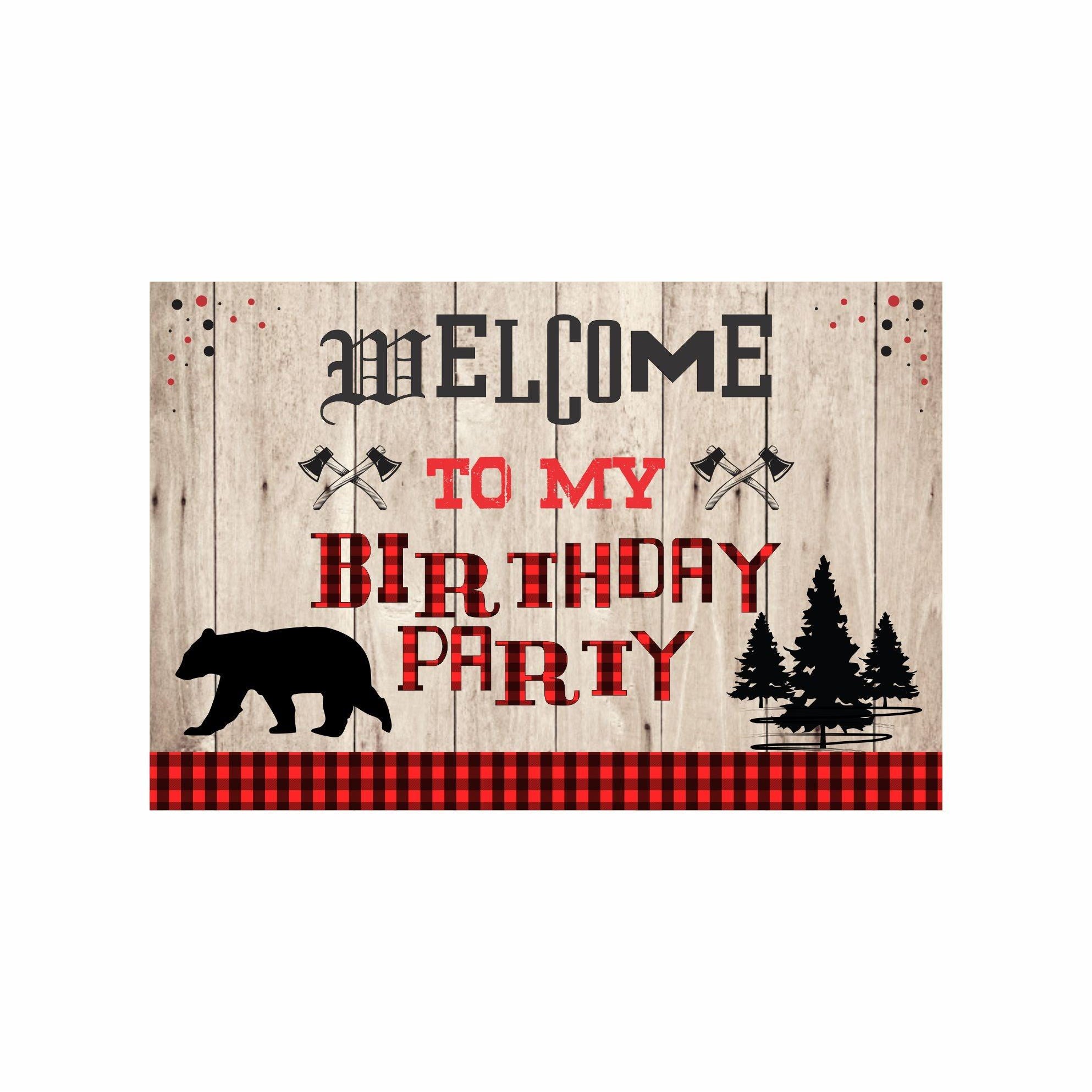 Lumberjack Theme Entrance Banner / Door Sign THEME PARTIES Pretty UR Party