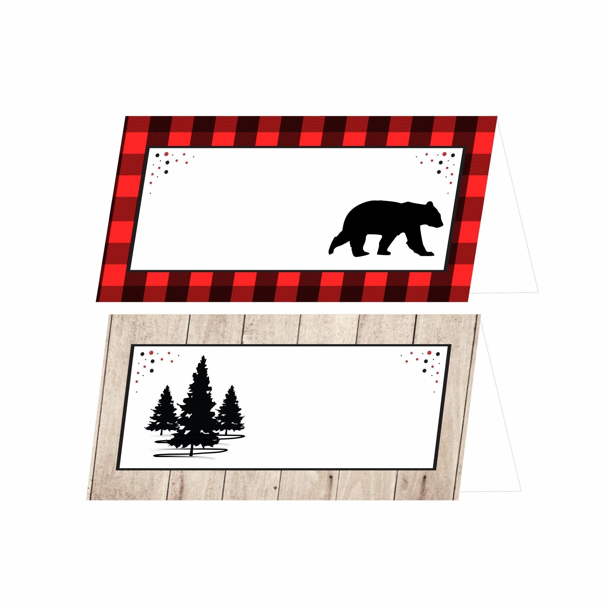 Lumberjack Theme Food Labels / Buffet Table Cards THEME PARTIES Pretty UR Party