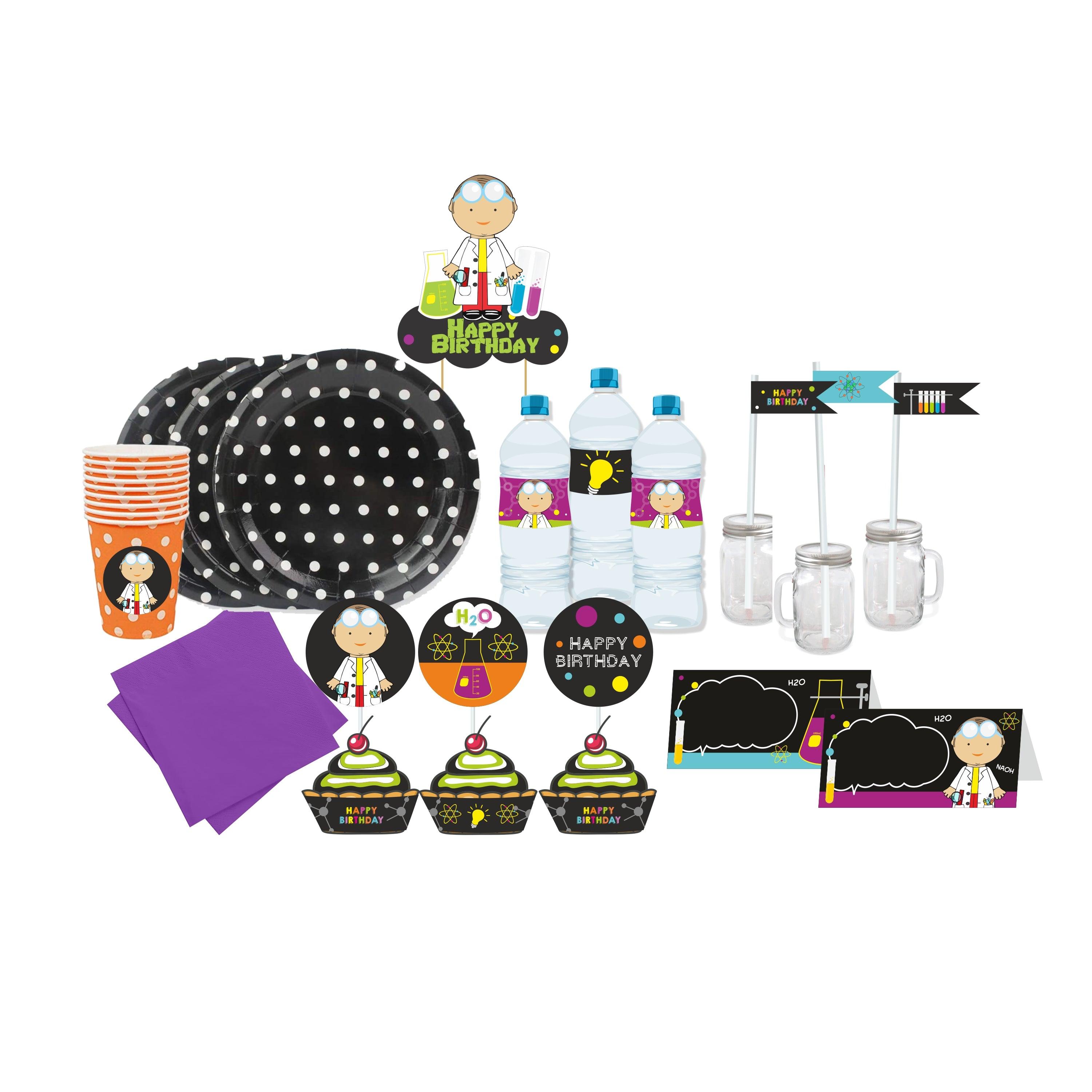 Mad Scientist Tableware Package - 67 pieces pack BIRTHDAYS Pretty UR Party