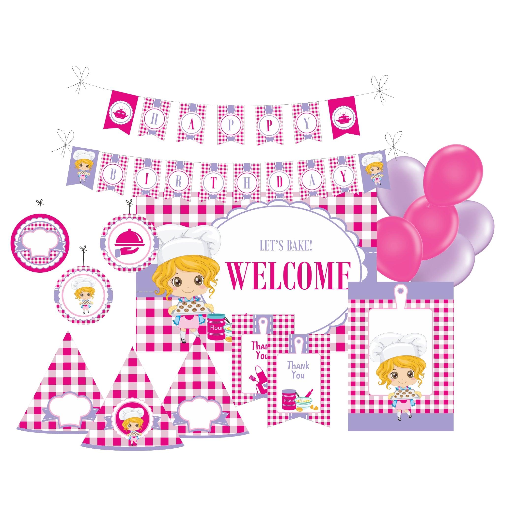 Little Baker Party Decorations Kit - 80 Pieces Combo Pack BIRTHDAYS Pretty UR Party