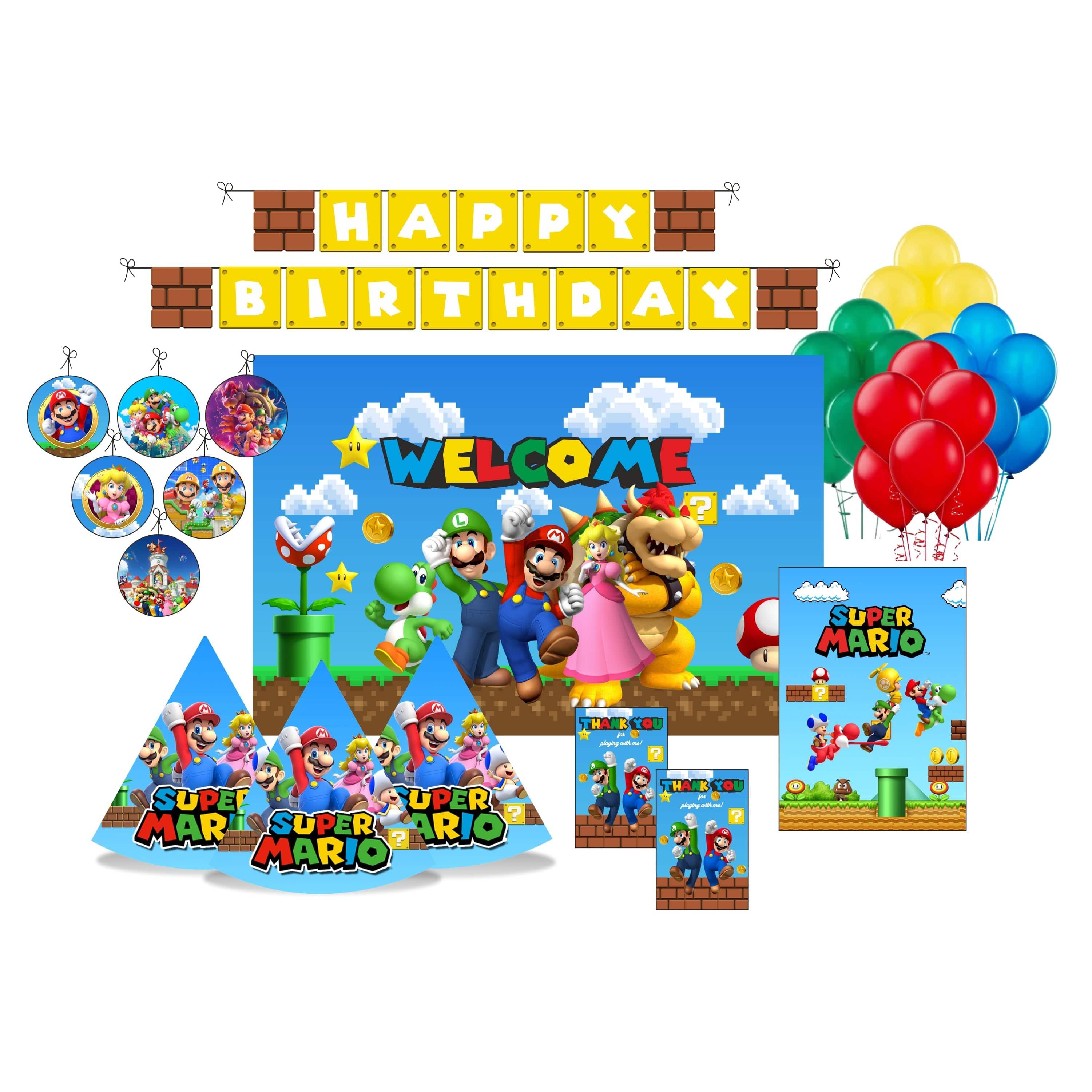 Super Mario Bros theme Party Decorations Kit - 80 Pieces combo pack PACKAGES Pretty UR Party