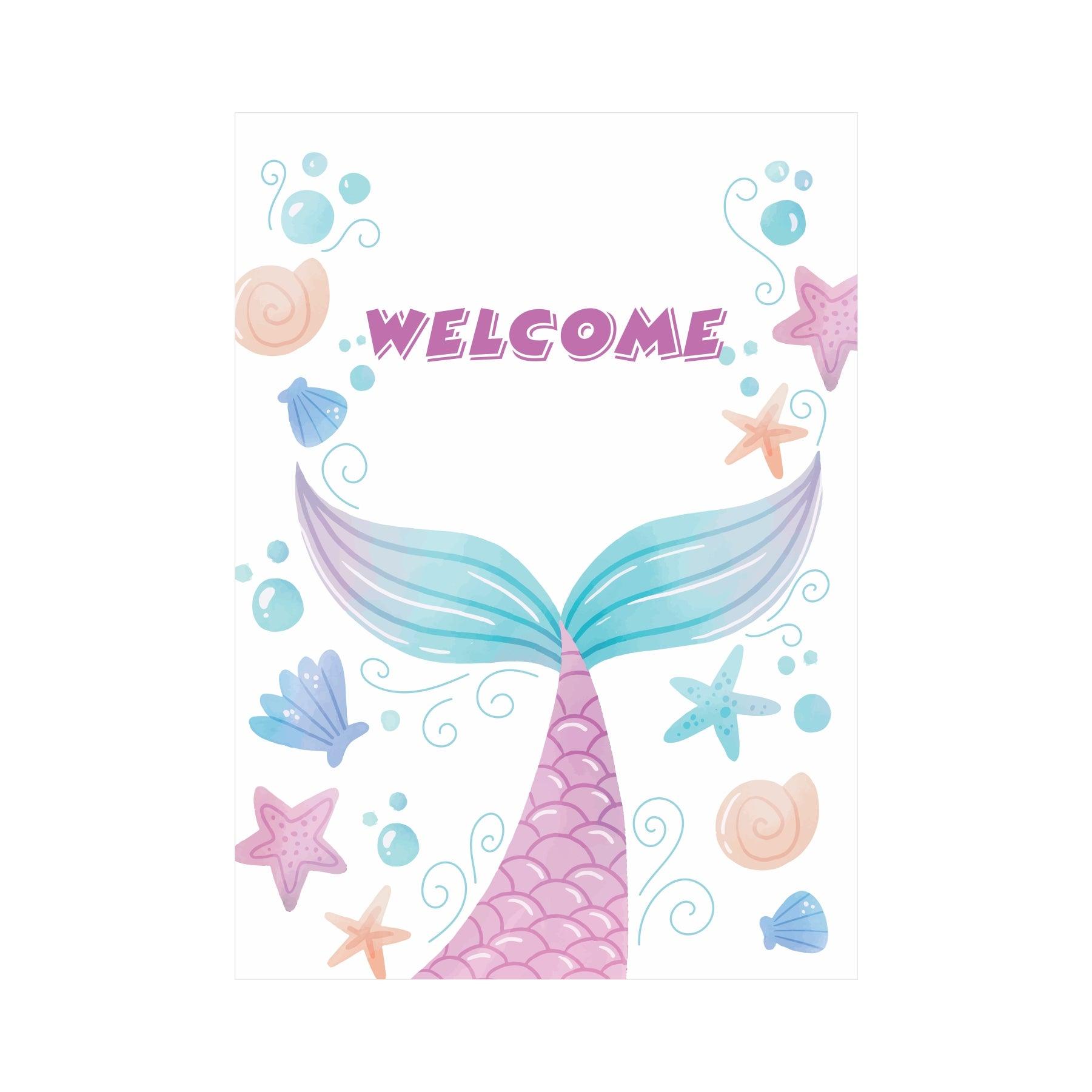 Mermaid Welcome Board THEME PARTIES Pretty UR Party