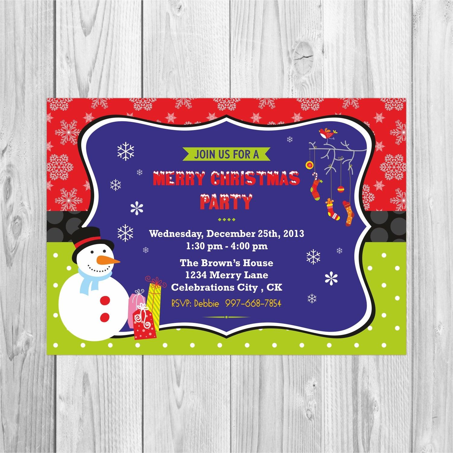 Merry Christmas Invitations ALL PARTY SUPPLIES Pretty UR Party