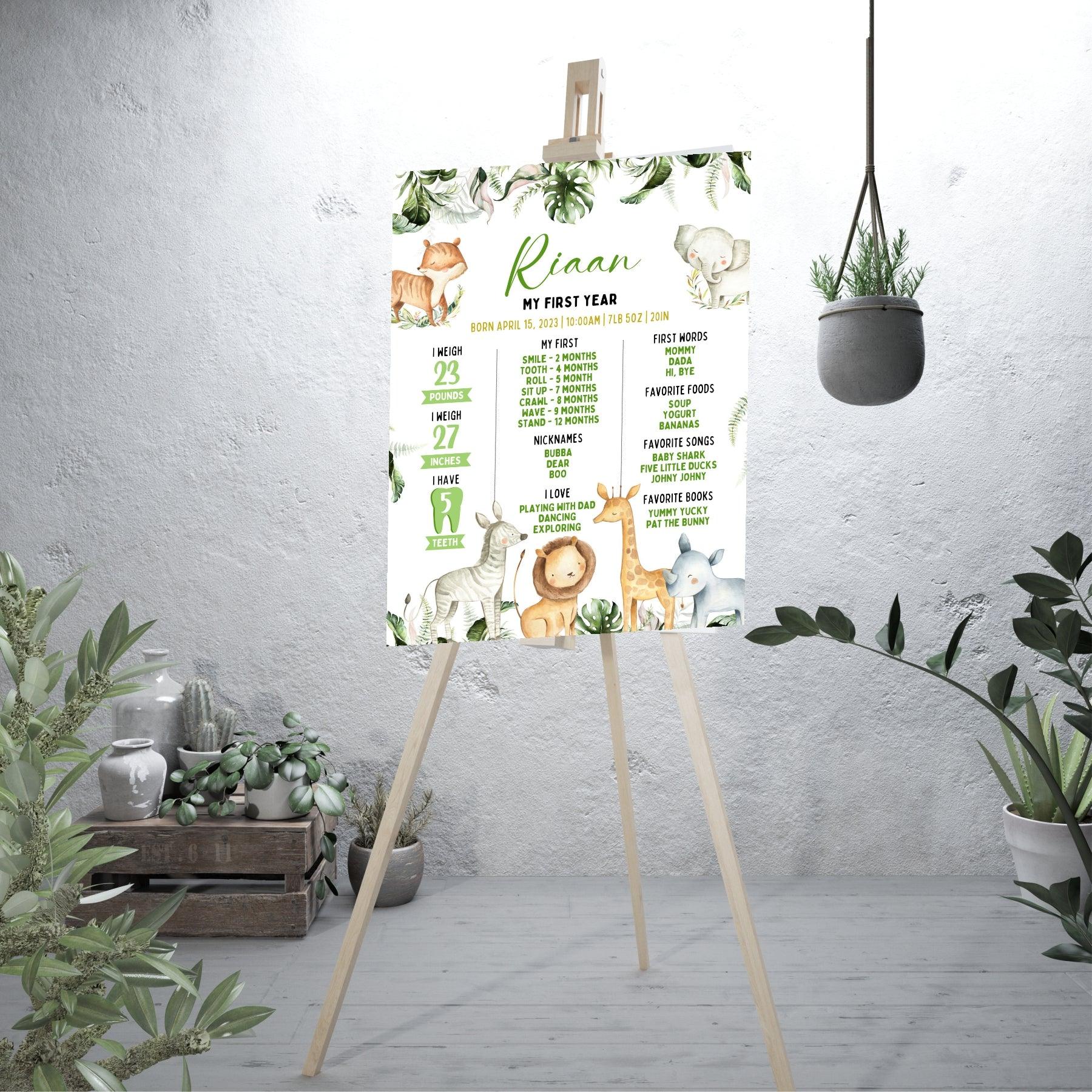 Wild One Milestone Poster PERSONALISED Pretty UR Party