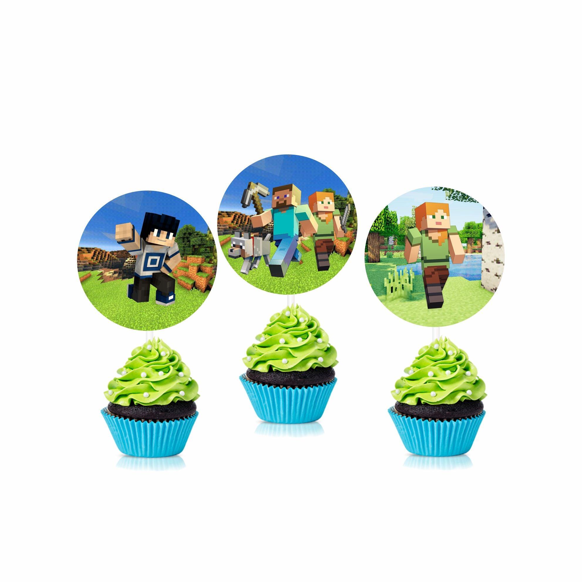 Minecraft Theme Cupcake / Food Toppers THEME PARTIES Pretty UR Party