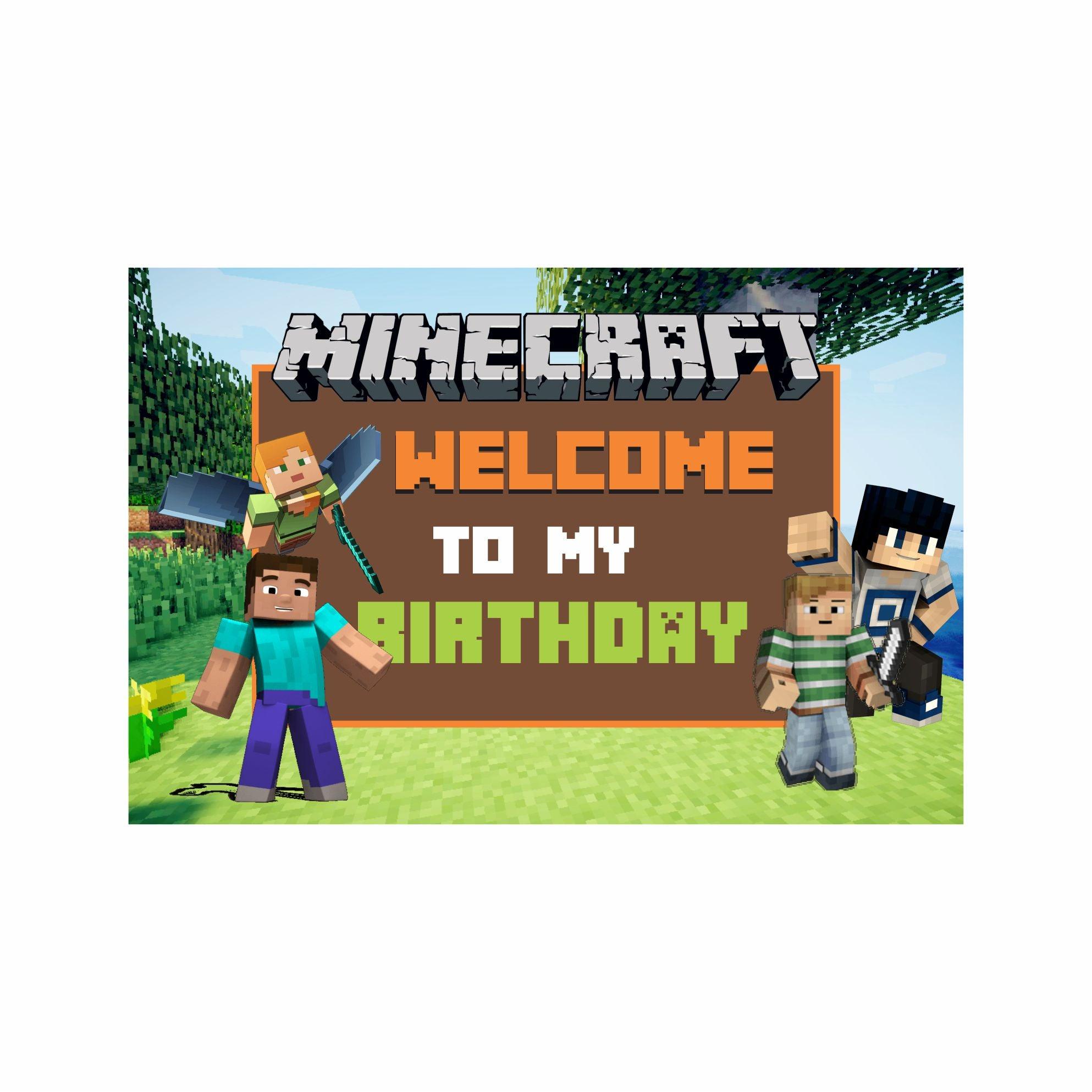 Minecraft Theme Entrance Banner / Door Sign THEME PARTIES Pretty UR Party
