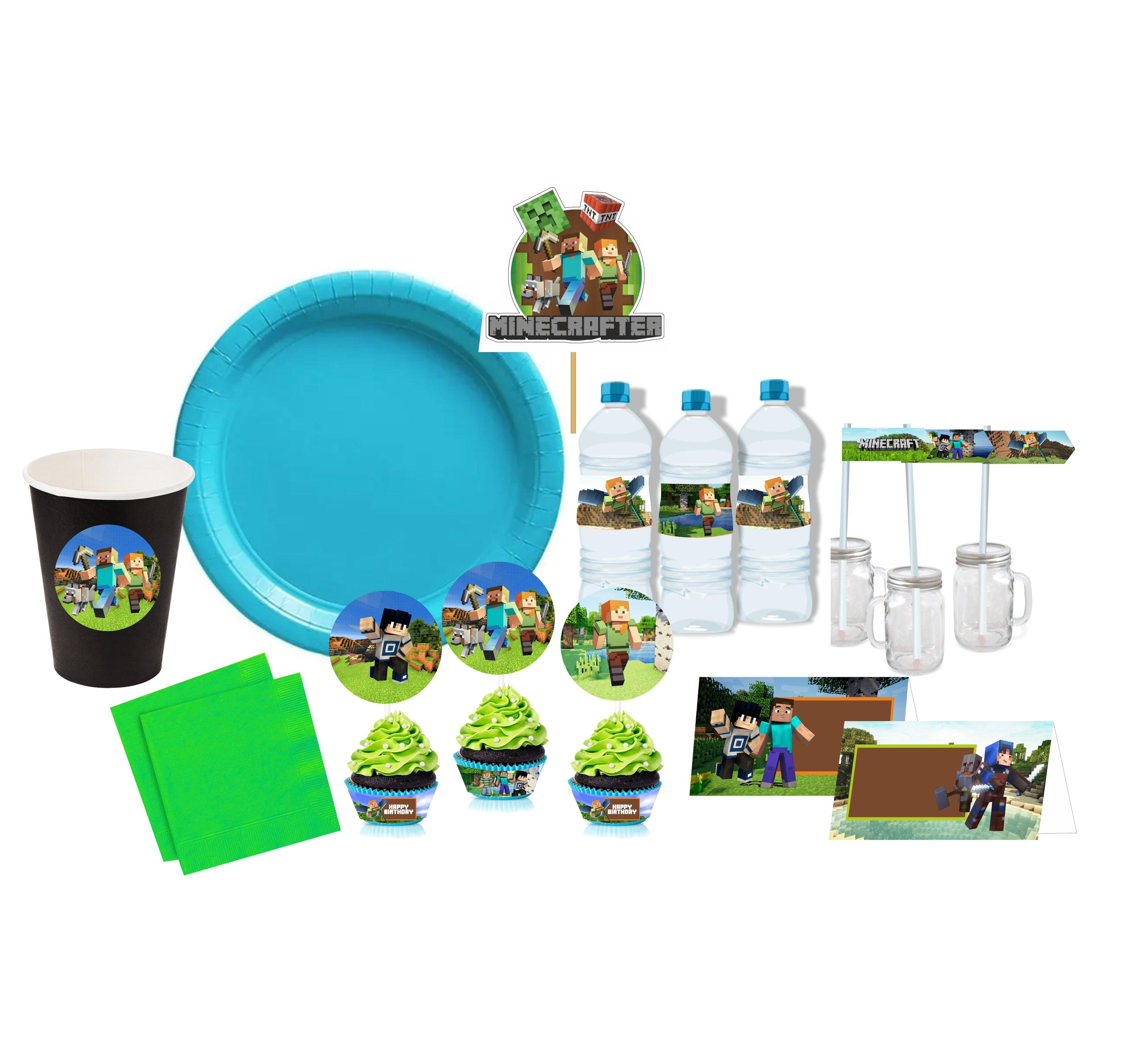 Minecraft Tableware Package - 67 pieces BIRTHDAYS Pretty UR Party