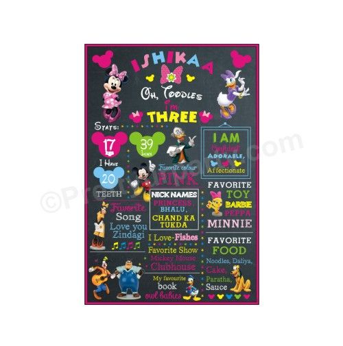 Minnie Mouse Clubhouse Chalkboard Poster PERSONALISED Pretty UR Party Minnie Mouse Clubhouse Chalkboard Poster PERSONALISED Pretty UR Party