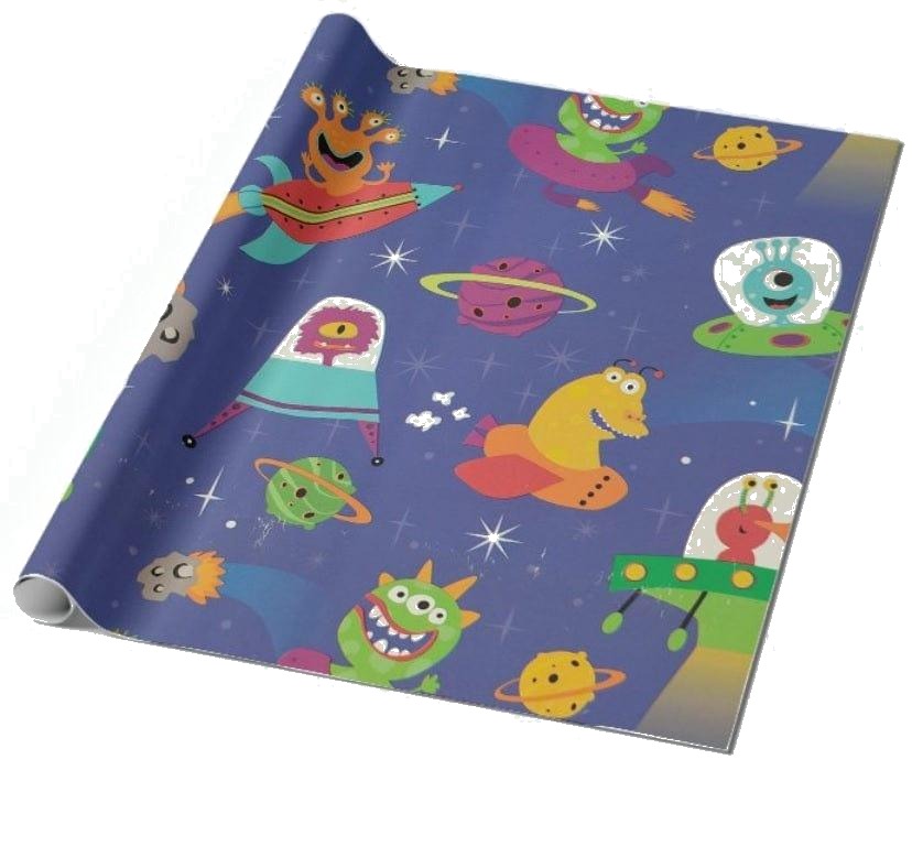 Space Monsters Wrapping Paper (Pack of 5)