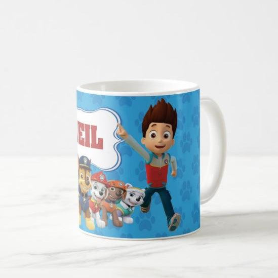 Personalized Paw Patrol Blue Mug THEME PARTIES Pretty UR Party