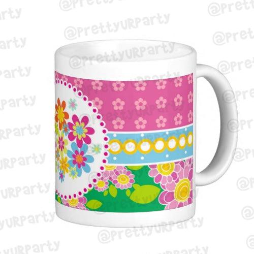 Personalised Flowers Mug RETURN GIFTS Pretty UR Party