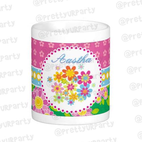 Personalised Flowers Mug RETURN GIFTS Pretty UR Party