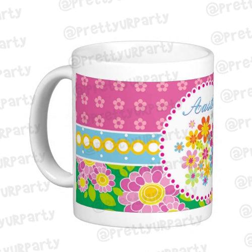 Personalised Flowers Mug RETURN GIFTS Pretty UR Party
