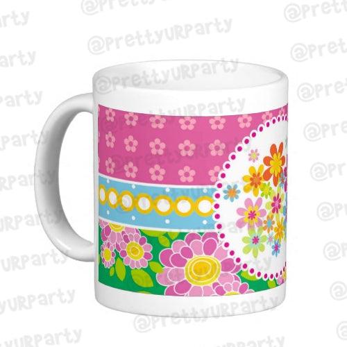 Personalised Flowers Mug RETURN GIFTS Pretty UR Party