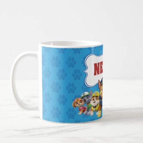 Personalized Paw Patrol Blue Mug THEME PARTIES Pretty UR Party