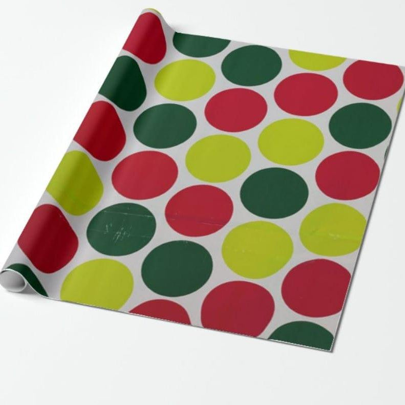 Red Green Yellow Polka Dots Wrapping Paper (Pack of 5) ACCESSORIES Pretty UR Party