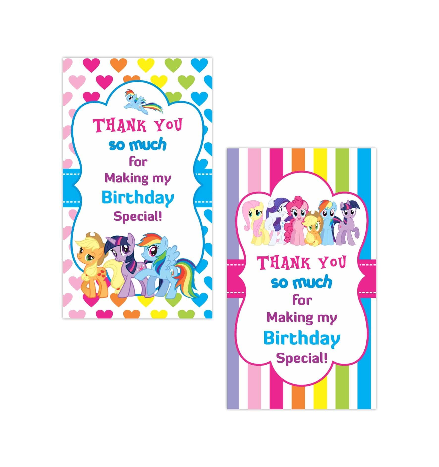 My Little Pony Thank you Tags THEME PARTIES Pretty UR Party